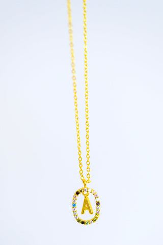 Mi Amor Gold Dipped Initial Necklace-[option4]-[option5]-[option6]-[option7]-[option8]-Womens-Clothing-Shop