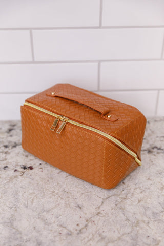 New Dawn Large Capacity Cosmetic Bag in Cognac-OS-[option4]-[option5]-[option6]-[option7]-[option8]-Womens-Clothing-Shop