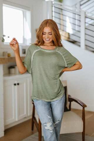 New Edition Mineral Wash T Shirt in Olive-[option4]-[option5]-[option6]-[option7]-[option8]-Womens-Clothing-Shop