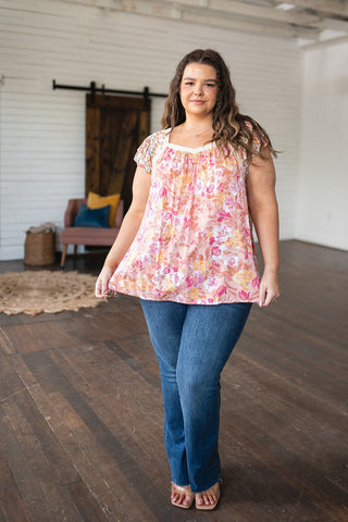 Not So Serious Floral Blouse in Pink-[option4]-[option5]-[option6]-[option7]-[option8]-Womens-Clothing-Shop