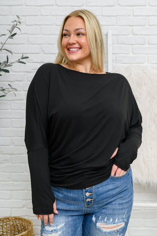 Olyvia Long Sleeve Top In Black-[option4]-[option5]-[option6]-[option7]-[option8]-Womens-Clothing-Shop