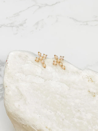 PREORDER: Opal Cross Stud Earrings-One Size-[option4]-[option5]-[option6]-[option7]-[option8]-Womens-Clothing-Shop