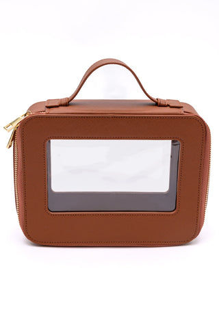 PU Leather Travel Cosmetic Case in Camel-OS-[option4]-[option5]-[option6]-[option7]-[option8]-Womens-Clothing-Shop