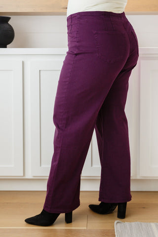 Petunia High Rise Wide Leg Jeans in Plum-[option4]-[option5]-[option6]-[option7]-[option8]-Womens-Clothing-Shop