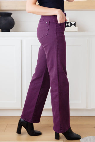 Petunia High Rise Wide Leg Jeans in Plum-[option4]-[option5]-[option6]-[option7]-[option8]-Womens-Clothing-Shop