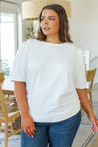 Pristine Puff Sleeve Top in White-[option4]-[option5]-[option6]-[option7]-[option8]-Womens-Clothing-Shop