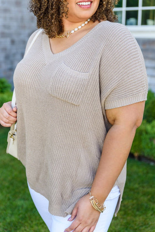 Pure Bliss Knit Top In Taupe-[option4]-[option5]-[option6]-[option7]-[option8]-Womens-Clothing-Shop