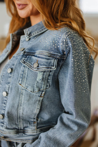 Reese Rhinestone Denim Jacket-[option4]-[option5]-[option6]-[option7]-[option8]-Womens-Clothing-Shop