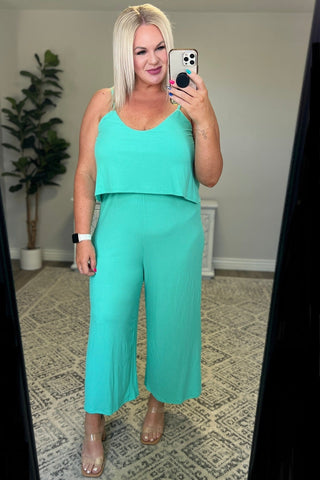 Ribbed Double Layer Jumpsuit in Mint-[option4]-[option5]-[option6]-[option7]-[option8]-Womens-Clothing-Shop