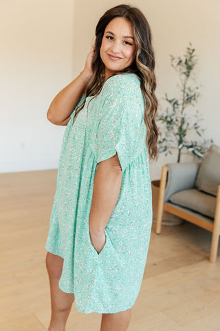 Rodeo Lights Dolman Sleeve Dress in Mint Floral-[option4]-[option5]-[option6]-[option7]-[option8]-Womens-Clothing-Shop