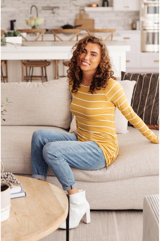 Sailing Stripes Top in Yellow-[option4]-[option5]-[option6]-[option7]-[option8]-Womens-Clothing-Shop