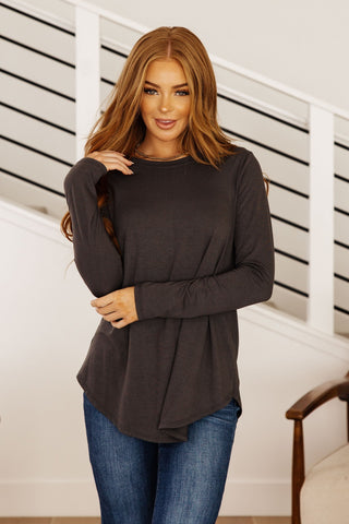 Scoop Me Up Long Sleeve Top in Ash Grey-[option4]-[option5]-[option6]-[option7]-[option8]-Womens-Clothing-Shop