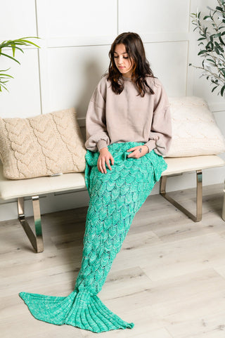 Seaside Magic Chenille Mermaid Tail In Green- 11/24/2023-OS-[option4]-[option5]-[option6]-[option7]-[option8]-Womens-Clothing-Shop