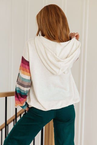 Skip and A Hop Rainbow Sleeve Half Zip Hoodie-[option4]-[option5]-[option6]-[option7]-[option8]-Womens-Clothing-Shop