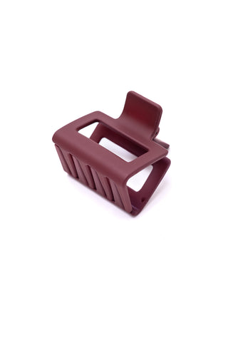 Small Square Claw Clip in Matte Berry-OS-[option4]-[option5]-[option6]-[option7]-[option8]-Womens-Clothing-Shop