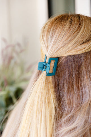 Small Square Claw Clip in Matte Teal-OS-[option4]-[option5]-[option6]-[option7]-[option8]-Womens-Clothing-Shop