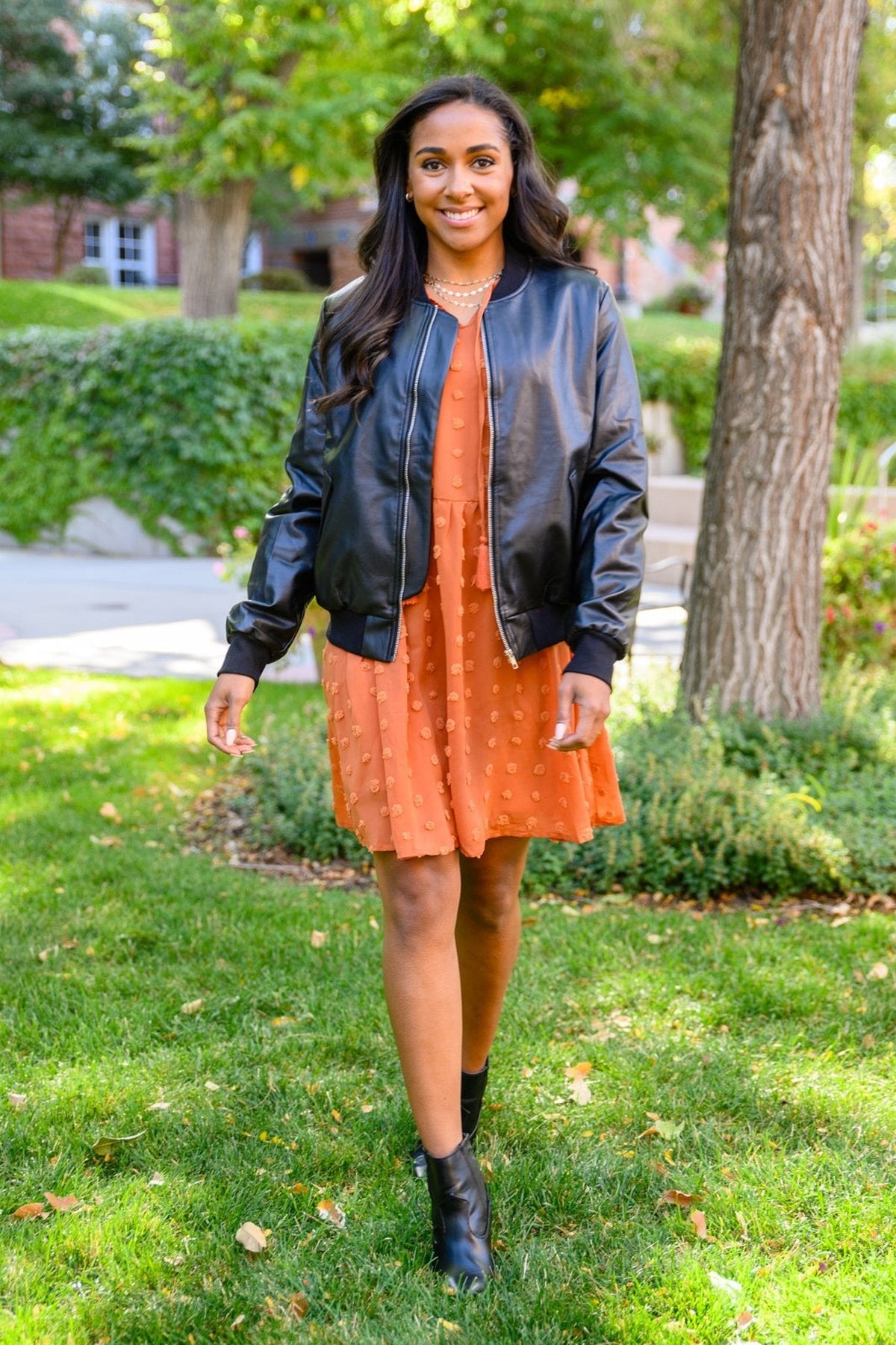 This Is It Faux Leather Bomber Jacket In Black – Payton & Piper Boutique