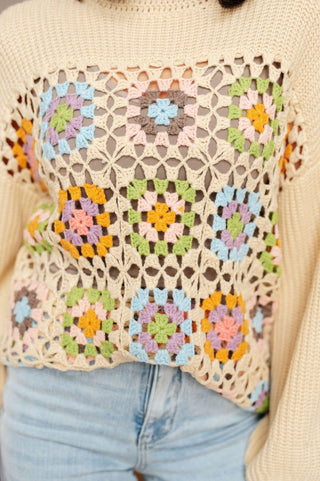 Square Dance Granny Square Sweater-[option4]-[option5]-[option6]-[option7]-[option8]-Womens-Clothing-Shop