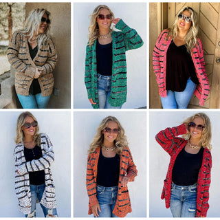 PREORDER: Stripe Miley Dot Cardigan In Assorted Colors-[option4]-[option5]-[option6]-[option7]-[option8]-Womens-Clothing-Shop