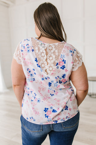 Still the One Lace Sleeve Floral Top-[option4]-[option5]-[option6]-[option7]-[option8]-Womens-Clothing-Shop