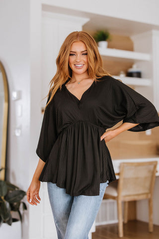 Storied Moments Draped Peplum Top in Black-[option4]-[option5]-[option6]-[option7]-[option8]-Womens-Clothing-Shop