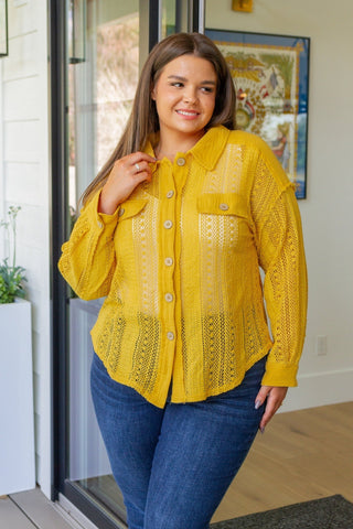 Sweeter Than Nectar Lace Button Down in Honey-[option4]-[option5]-[option6]-[option7]-[option8]-Womens-Clothing-Shop