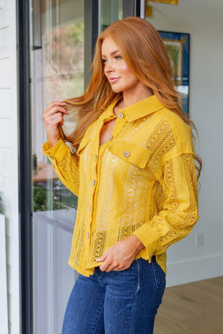 Sweeter Than Nectar Lace Button Down in Honey-[option4]-[option5]-[option6]-[option7]-[option8]-Womens-Clothing-Shop