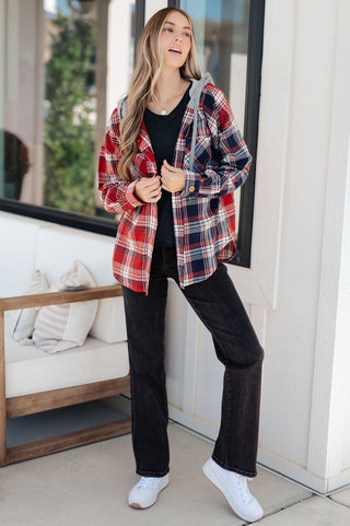 Thinking Out Loud Hooded Flannel-[option4]-[option5]-[option6]-[option7]-[option8]-Womens-Clothing-Shop