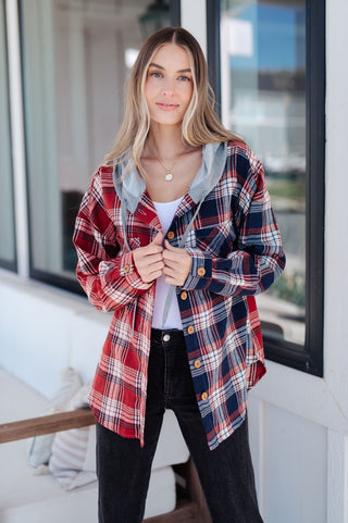 Thinking Out Loud Hooded Flannel-[option4]-[option5]-[option6]-[option7]-[option8]-Womens-Clothing-Shop