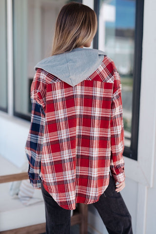 Thinking Out Loud Hooded Flannel-[option4]-[option5]-[option6]-[option7]-[option8]-Womens-Clothing-Shop