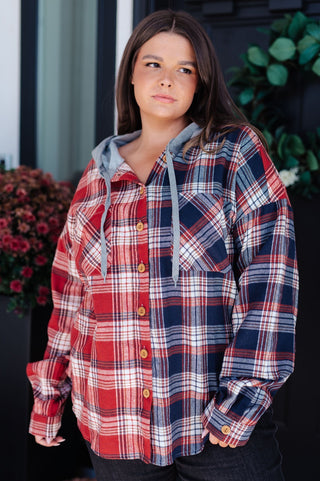 Thinking Out Loud Hooded Flannel-[option4]-[option5]-[option6]-[option7]-[option8]-Womens-Clothing-Shop