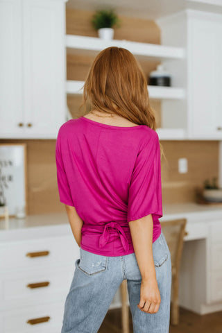 Tied Up With a Bow Top in Magenta-[option4]-[option5]-[option6]-[option7]-[option8]-Womens-Clothing-Shop