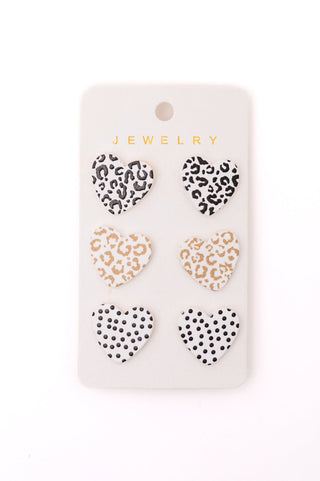 Triple Hearts Studs in Animal-OS-[option4]-[option5]-[option6]-[option7]-[option8]-Womens-Clothing-Shop