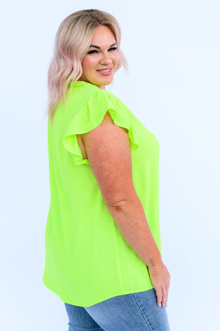 Under Neon Lights Ruffle Sleeve Top-[option4]-[option5]-[option6]-[option7]-[option8]-Womens-Clothing-Shop