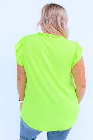 Under Neon Lights Ruffle Sleeve Top-[option4]-[option5]-[option6]-[option7]-[option8]-Womens-Clothing-Shop