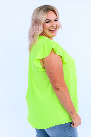 Under Neon Lights Ruffle Sleeve Top-[option4]-[option5]-[option6]-[option7]-[option8]-Womens-Clothing-Shop