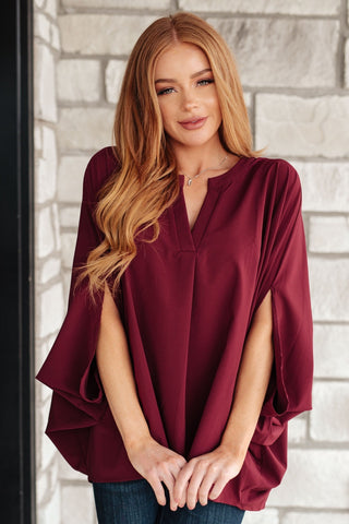 Universal Philosophy Blouse in Wine-[option4]-[option5]-[option6]-[option7]-[option8]-Womens-Clothing-Shop