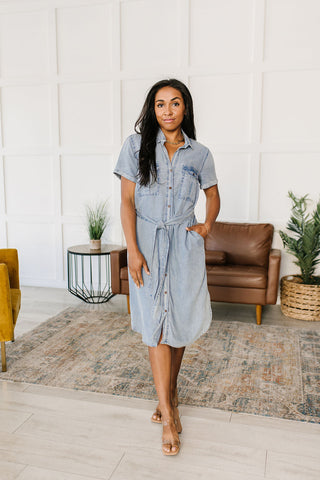 Wait For It Denim Shirtdress-[option4]-[option5]-[option6]-[option7]-[option8]-Womens-Clothing-Shop