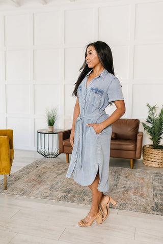 Wait For It Denim Shirtdress-[option4]-[option5]-[option6]-[option7]-[option8]-Womens-Clothing-Shop