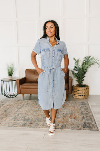 Wait For It Denim Shirtdress-[option4]-[option5]-[option6]-[option7]-[option8]-Womens-Clothing-Shop