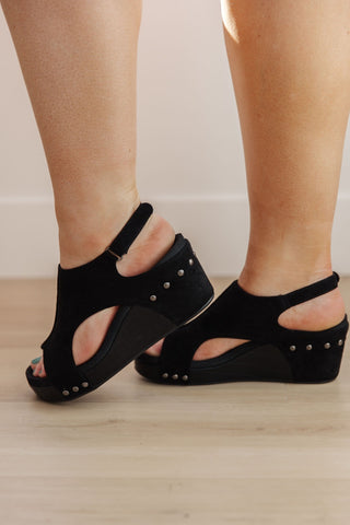 Walk This Way Wedge Sandals in Black Suede-[option4]-[option5]-[option6]-[option7]-[option8]-Womens-Clothing-Shop