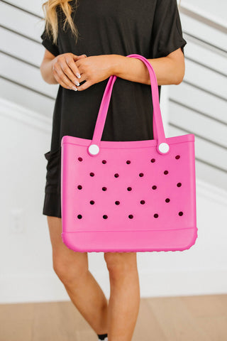 PREORDER: Waterproof Tote Bag in Pink-OS-[option4]-[option5]-[option6]-[option7]-[option8]-Womens-Clothing-Shop