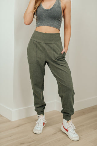 Where Are You High Rise Joggers in Olive-[option4]-[option5]-[option6]-[option7]-[option8]-Womens-Clothing-Shop