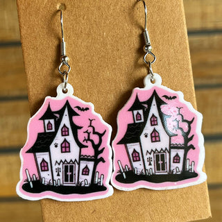 Halloween Theme Acrylic Dangle Earrings-Style F-One Size-[option4]-[option5]-[option6]-[option7]-[option8]-Womens-Clothing-Shop