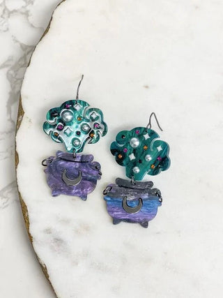 PREORDER: Spooky Cauldron Dangle Earrings in Two Colors-[option4]-[option5]-[option6]-[option7]-[option8]-Womens-Clothing-Shop