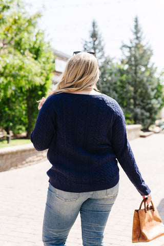 Cable Knit Navy Sweater-[option4]-[option5]-[option6]-[option7]-[option8]-Womens-Clothing-Shop