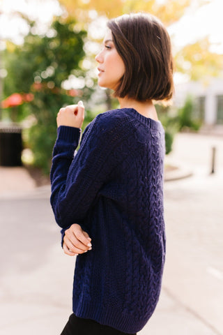 Cable Knit Navy Sweater-[option4]-[option5]-[option6]-[option7]-[option8]-Womens-Clothing-Shop