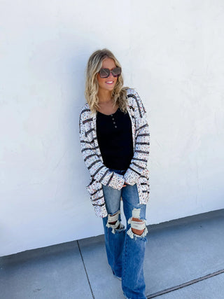 PREORDER: Stripe Miley Dot Cardigan In Assorted Colors-[option4]-[option5]-[option6]-[option7]-[option8]-Womens-Clothing-Shop