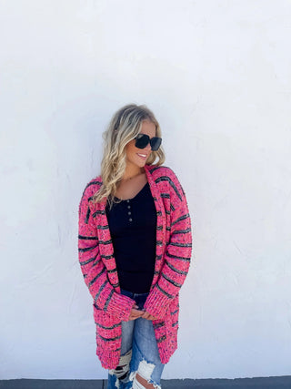 PREORDER: Stripe Miley Dot Cardigan In Assorted Colors-[option4]-[option5]-[option6]-[option7]-[option8]-Womens-Clothing-Shop