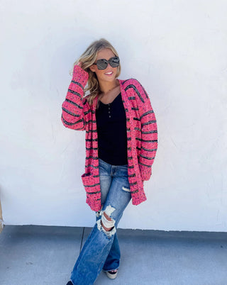 PREORDER: Stripe Miley Dot Cardigan In Assorted Colors-[option4]-[option5]-[option6]-[option7]-[option8]-Womens-Clothing-Shop